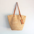 The Chic Raffia Leather-Trimmed Tote