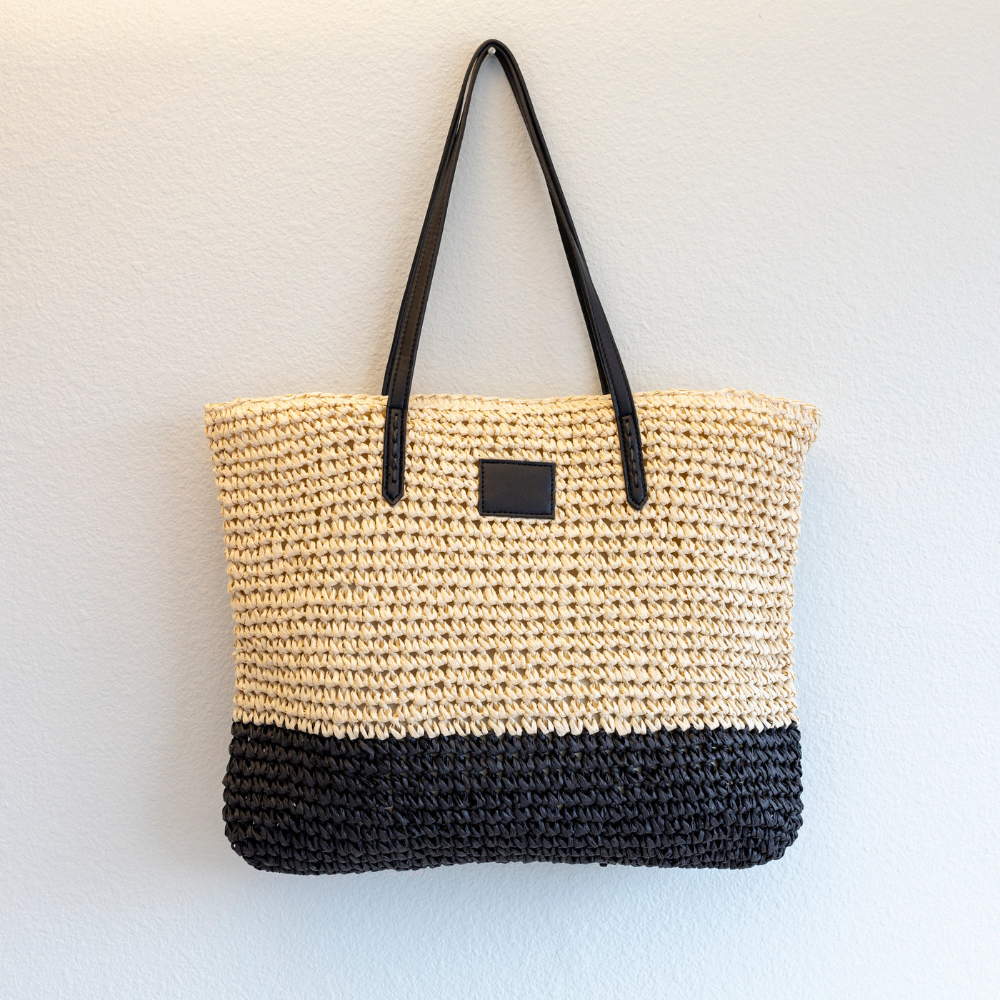The Monochrome Two-Tone Raffia Tote