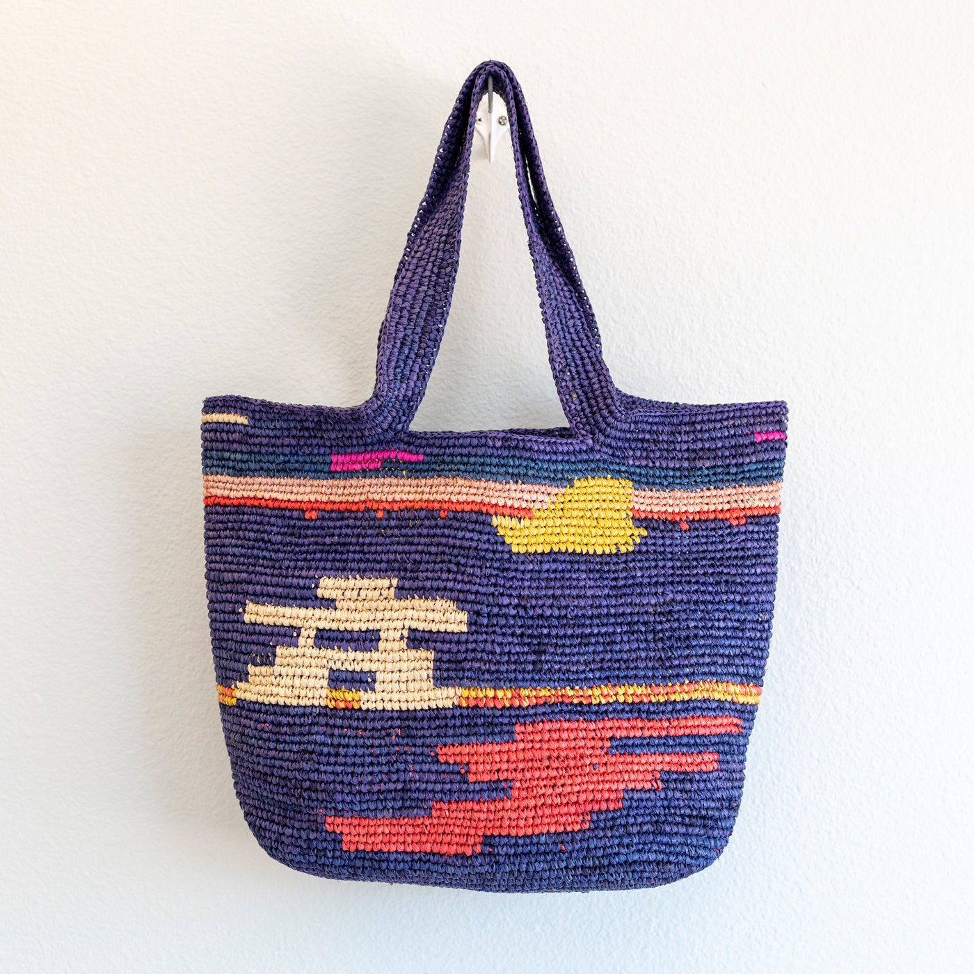 The Midnight Harbor Raffia Tote