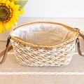 The Artisanal Lattice Raffia Crossbody