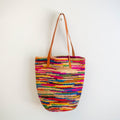 The Multi-Color Striped Raffia Tote