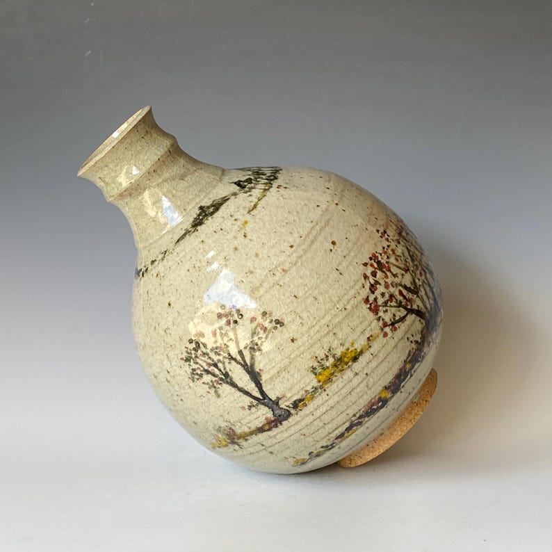 The Artisanal Hand-Painted Landscape Ceramic Vase