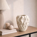 The Wabi-Sabi Ribbed Ceramic Art Vase