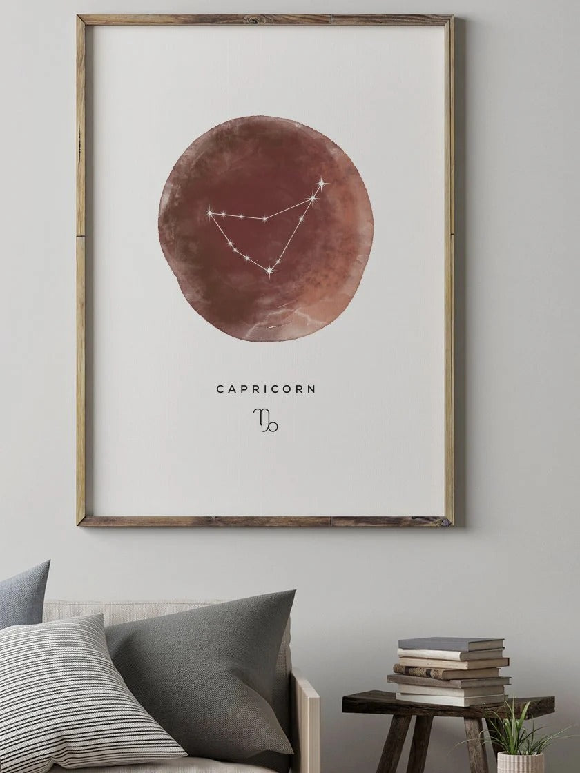 Capricorn - Capricorn Watercolor Constellation Poster