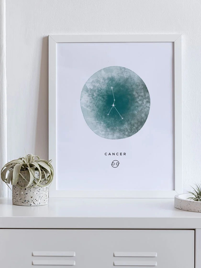 Cancer - Cancer Watercolor Horoscope Poster