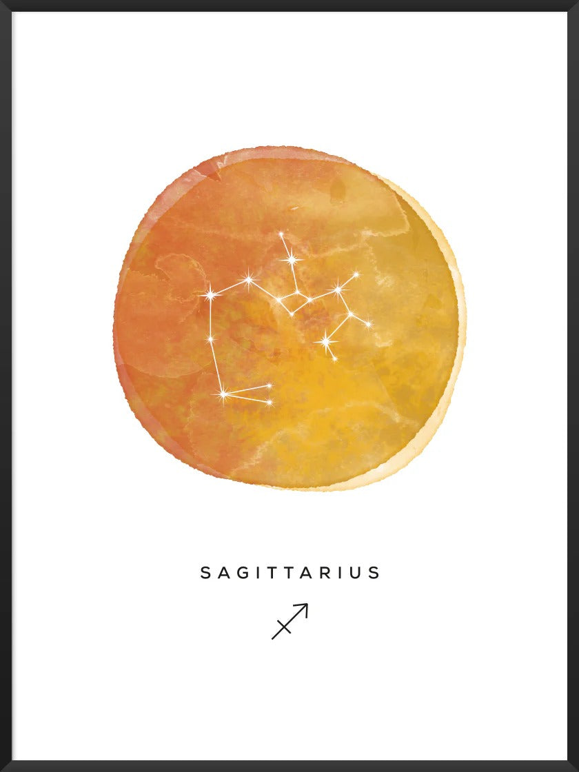 Sagittarius  - Sagittarius Watercolor Constellation Poster