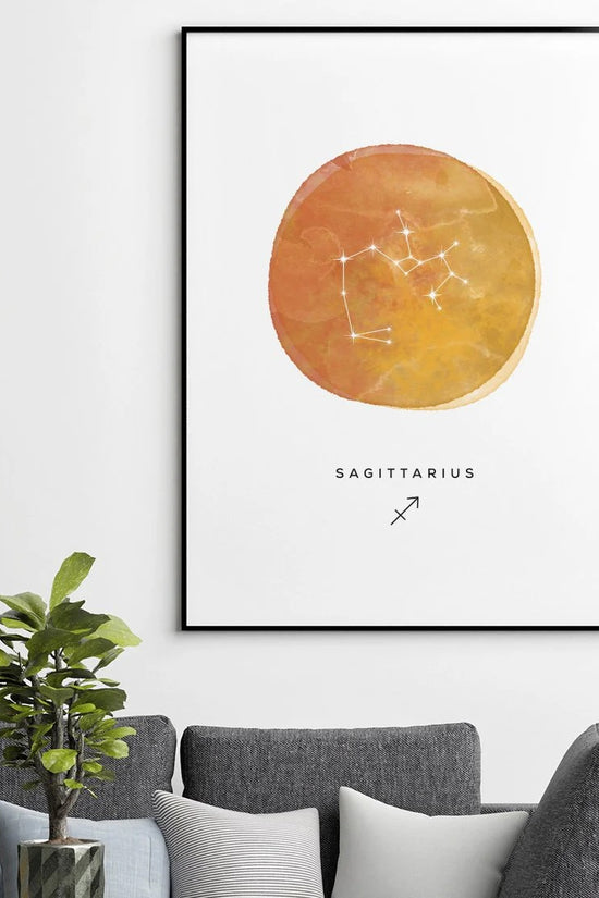 Sagittarius  - Sagittarius Watercolor Constellation Poster
