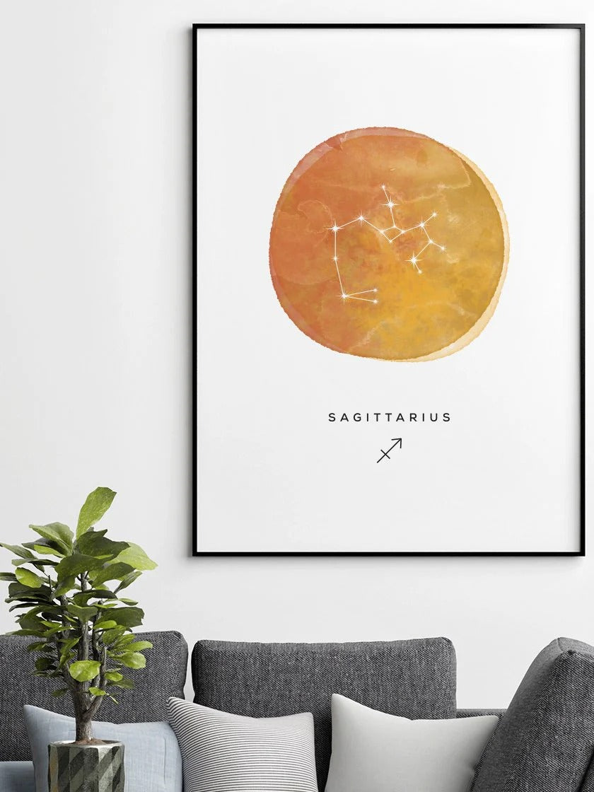 Sagittarius  - Sagittarius Watercolor Constellation Poster