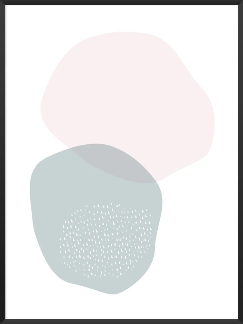 Blue and Pink Pastel Circle Shapes Poster