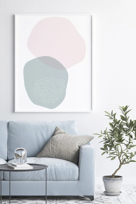 Blue and Pink Pastel Circle Shapes Poster