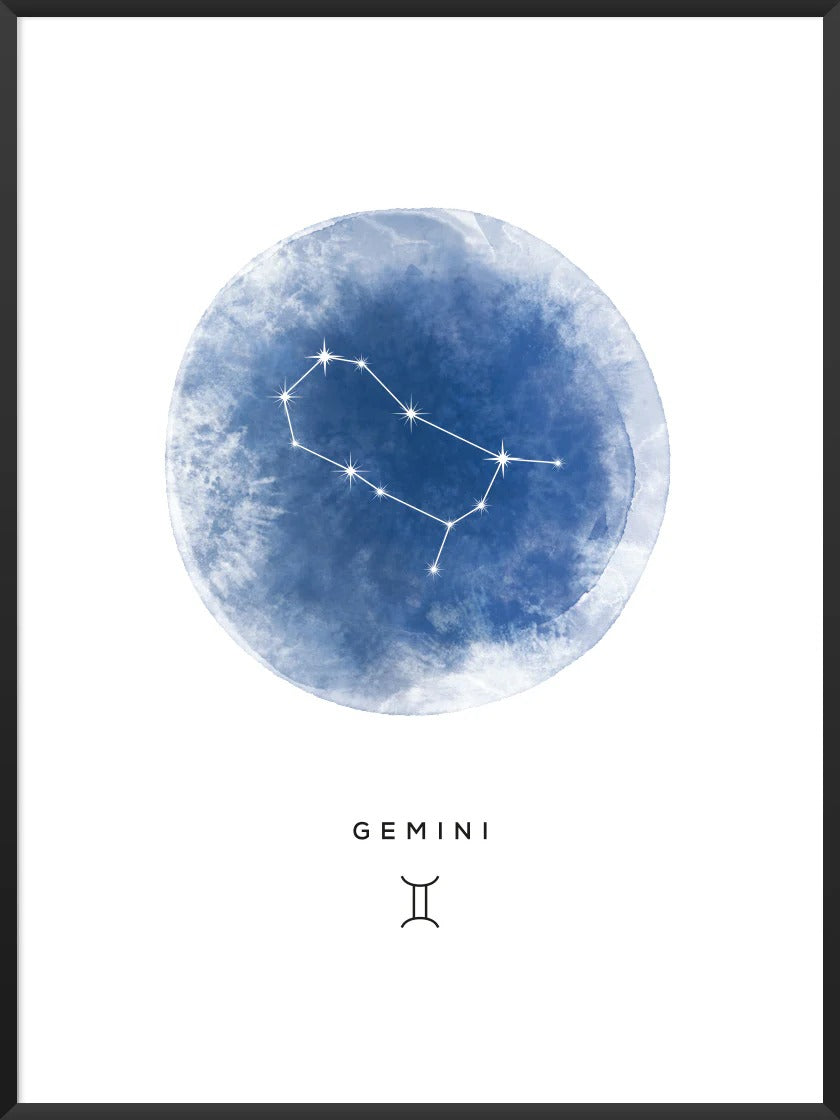 Gemini - Gemini Watercolor Constellation Poster