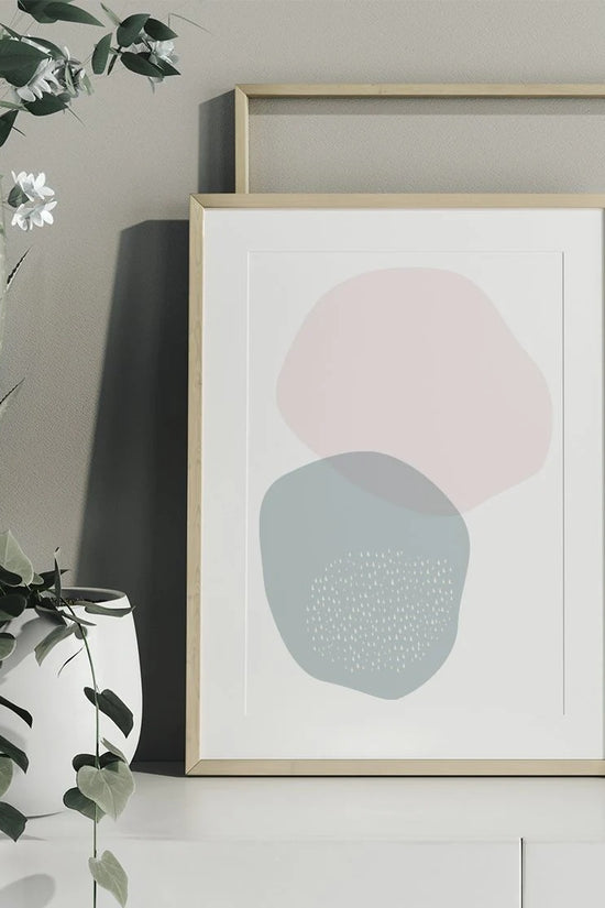 Blue and Pink Pastel Circle Shapes Poster