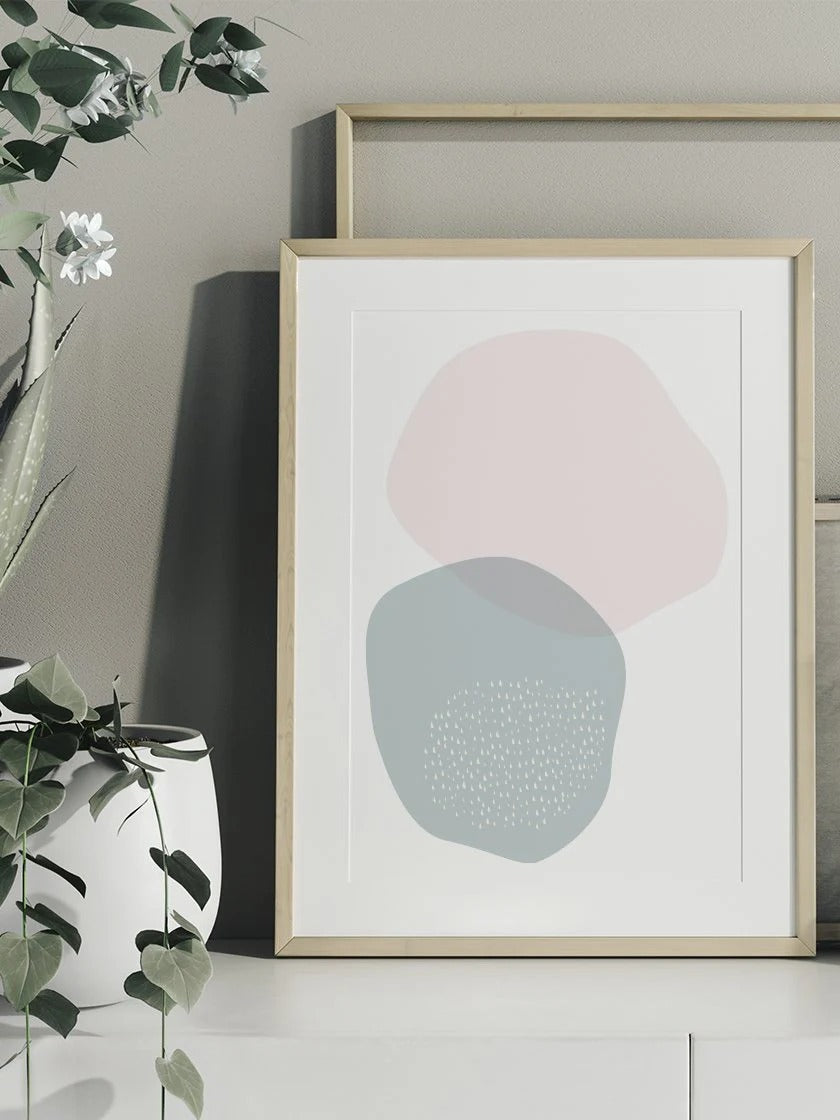 Blue and Pink Pastel Circle Shapes Poster