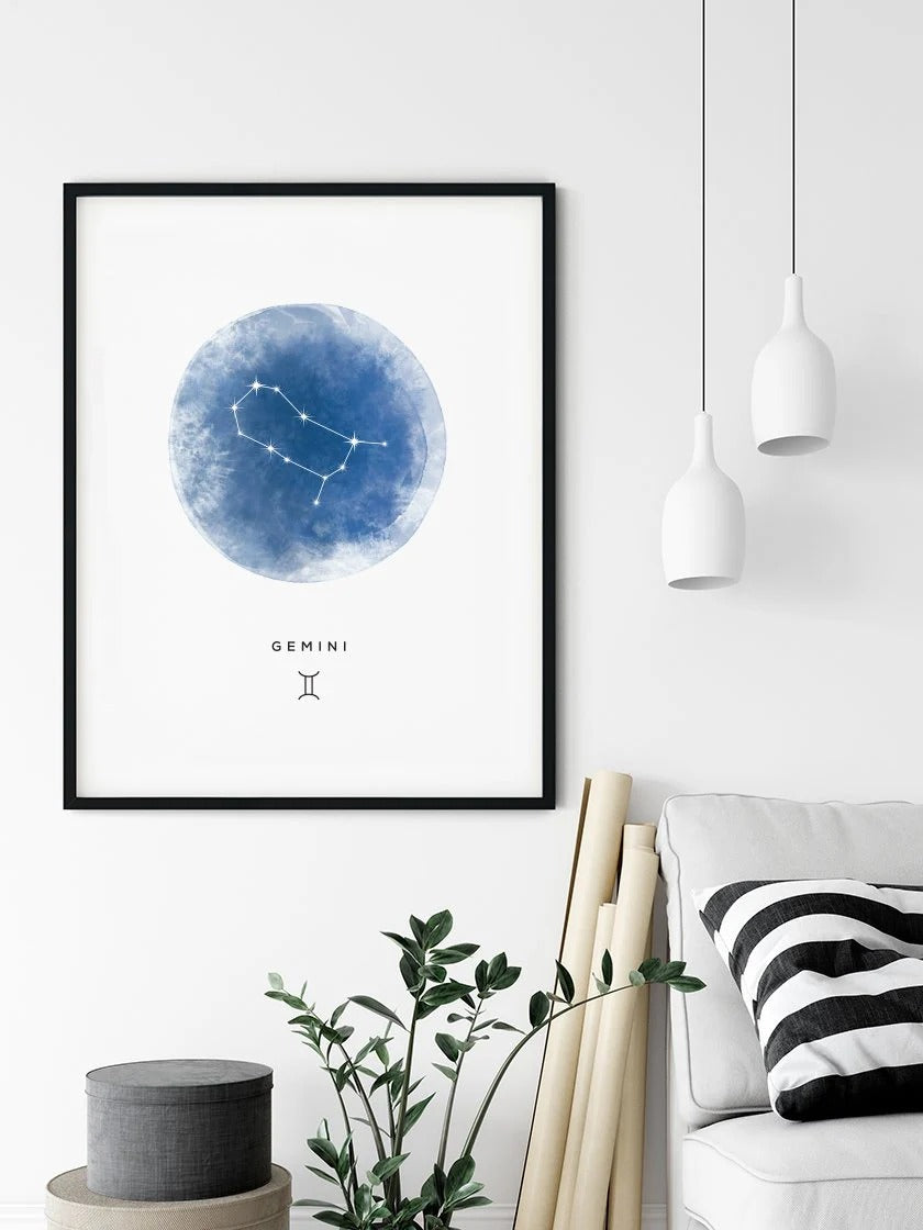 Gemini - Gemini Watercolor Constellation Poster