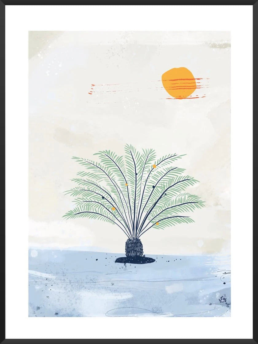 Blue Palm - Blue Palm Tree Poster
