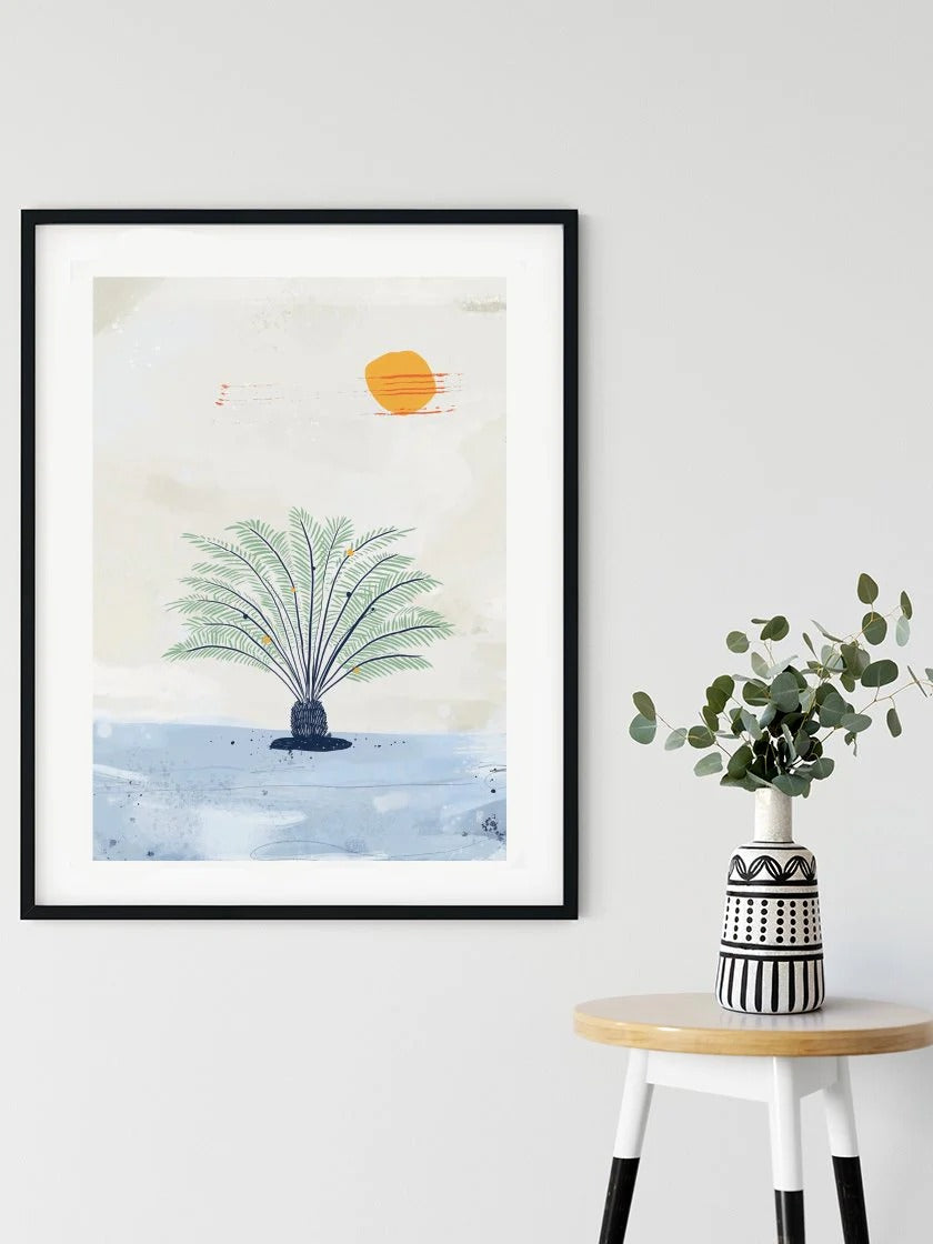 Blue Palm - Blue Palm Tree Poster