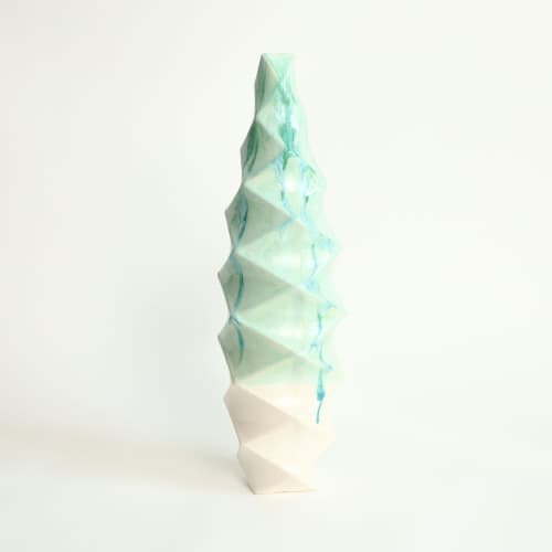 The Tower in Jade Layers Ceramic Vase